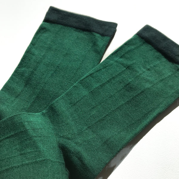 Dark Green Stretchly Crew Socks
