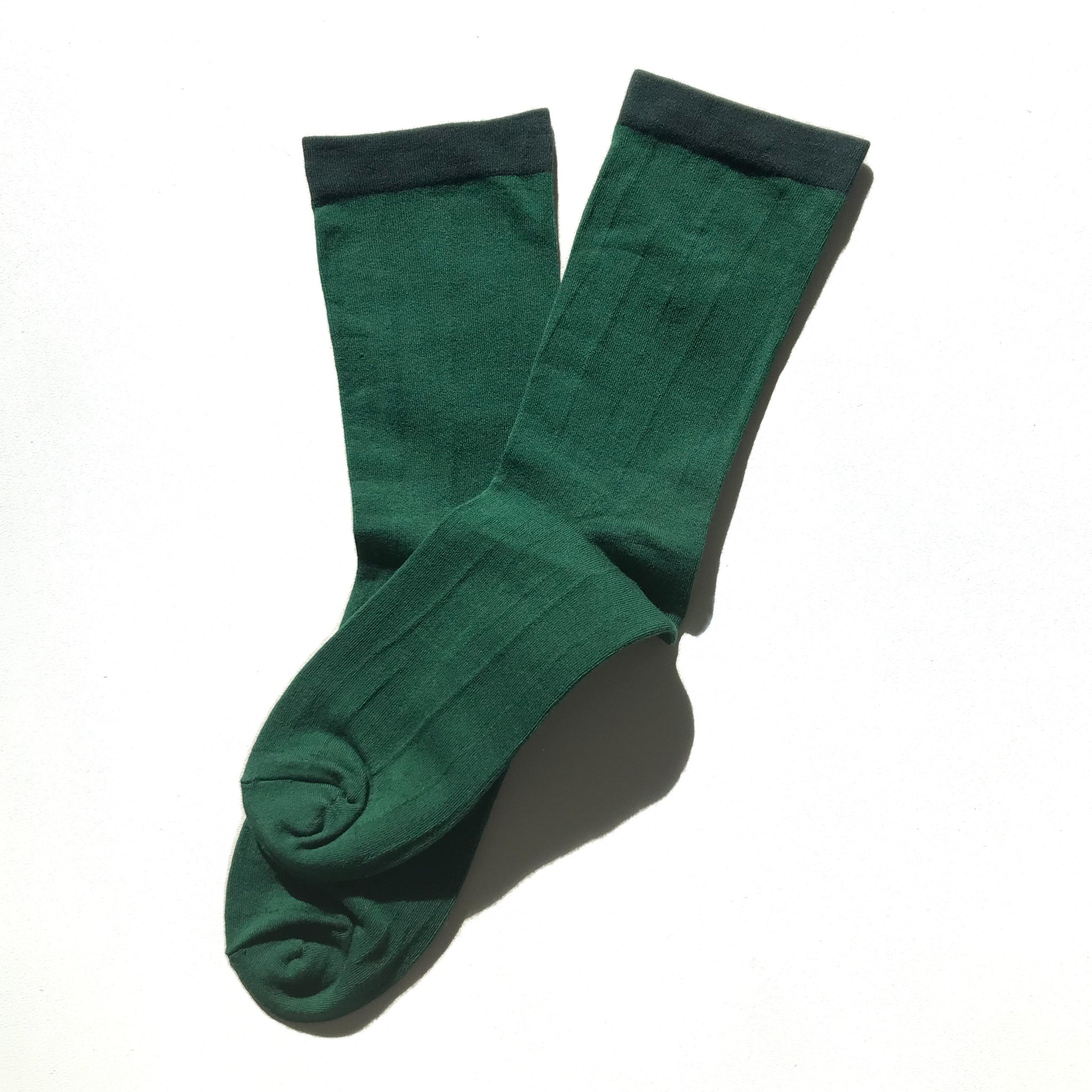 Dark Green Stretchly Crew Socks